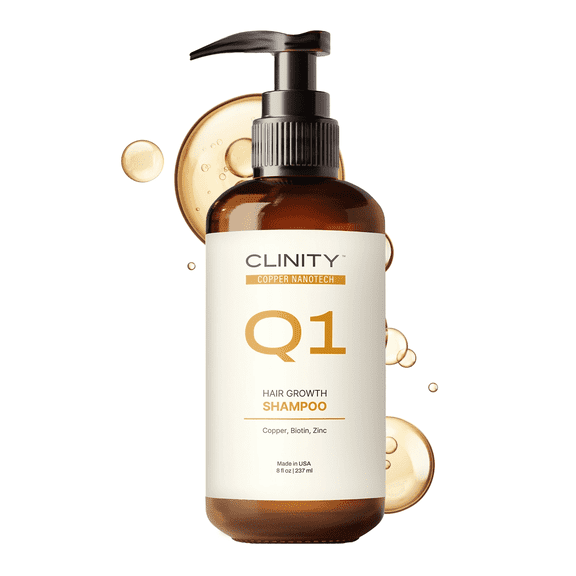 CLINITY Q1 Hair Growth Shampoo with Copper, Biotin, Zinc, 8 and 12 fl oz