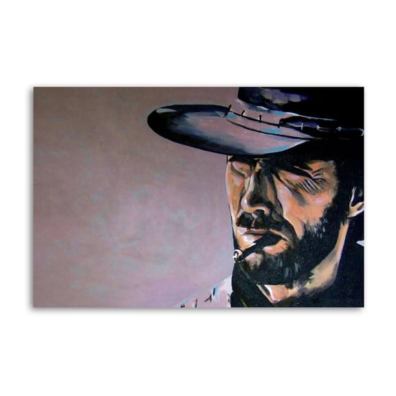 CLINT EASTWOOD THE GOOD THE BAD AND THE UGLY Room Aesthetic Poster Print Art Wall Painting Canvas Posters Gifts Modern Bedroom Decor 12x18inch(30x45cm)