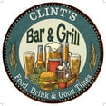 thumbnail image 1 of CLINT'S Bar and Grill 12" Round Metal Sign Kitchen Wall Decor 200120023141, 1 of 1