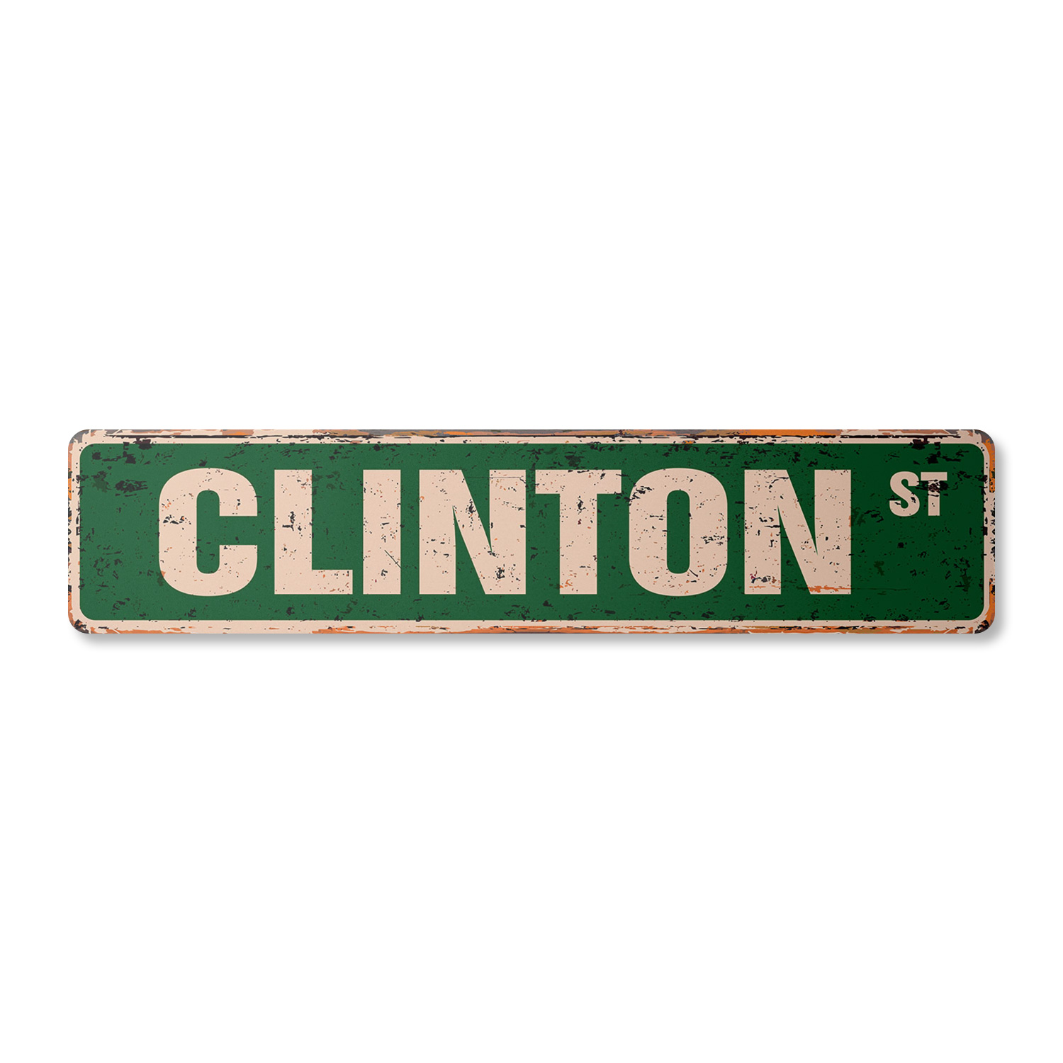 CLINTON Vintage Plastic Street Sign Childrens Name Room Sign | Indoor ...