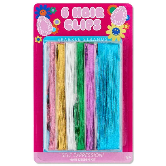 Sparkle Strands Tinsel Hair Clips Party Favor, Multicolor, Easter by Way To Celebrate