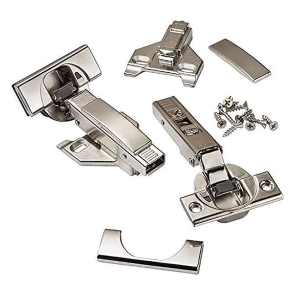 CLIP top OTION Soft Close Hinges - 110 Degree, Self Closing - Face Frame Cabinet Hinges with Mounting Plates & Covers - 1/2 to 3/4 Inch Overlay - 8 Pack