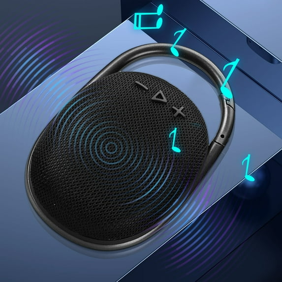 CLIP4 Bluetooth Speaker with LED Lights - 5W Portable Speaker for Outdoor, Carabiner Clip, 10H Playtime, Waterproof, Stereo Pairing, Great for Camping/Parties