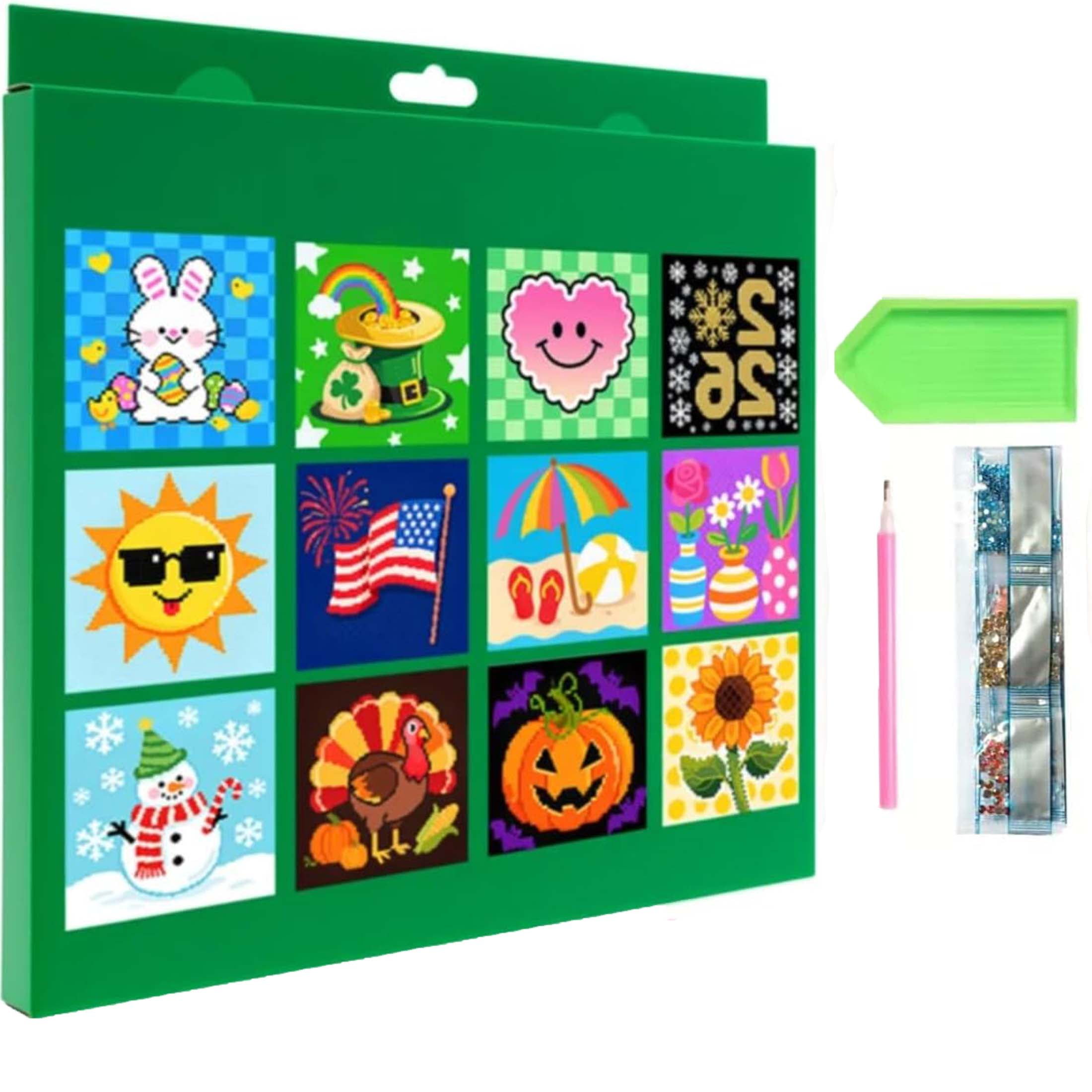 CLIQKWEN 2026 Diamond Painting Calendar Kit - DIY Wall Calendar with 12 ...