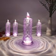 thumbnail image 1 of CLIQKWEN 6PCS Rose Shadow LED Flameless Candles - Battery Operated (Batteries Included) - Pink Crystal Lights for Valentine, Wedding, Christmas & Home Decor, 1 of 9