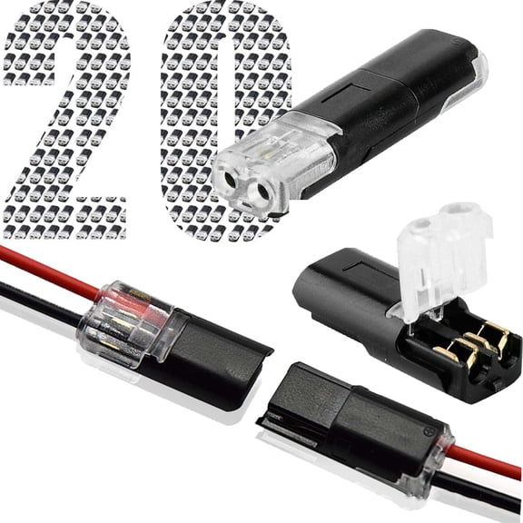 CLIQKWEN Double-Wire Push-In Connector with Locking Buckle – Waterproof IP67, 300V/9A Rating, PA66 Nylon Housing, 28-14 AWG – Quick 70% Time-Saving Installation, UL94 V-0 Flame Retardant