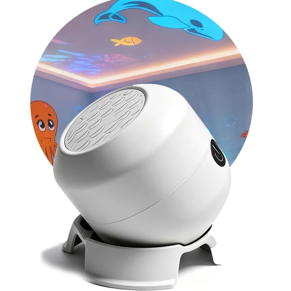 CLIQKWEN Dynamic Rotating LED Projector Light - Ocean Wave Night Light with 360 Degree Rotation - USB for Bedroom