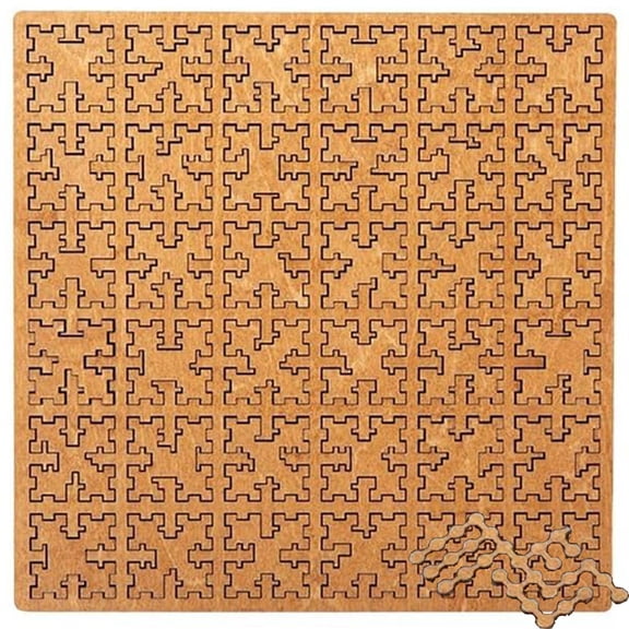 CLIQKWEN Fractal Tray Wooden Jigsaw Puzzle – Mind Bending Unique Irregular Labyrinth, Reverse Thinking Challenging for Adults, with Frame