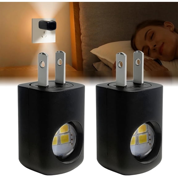 CLIQKWEN LED Wall Socket Night Light, Plug in Outlet Lamp with Dusk to Dawn Sensor, 3000K Soft White, 360° Adjustable, Energy Saving for Bedroom, Bathroom, Stairs, Hallway (4 Pcs White)