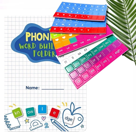 CLIQKWEN Learn to Read Magnetic Phonics Kit - Letter Tiles and Flashcards Set for Preschool Kindergarten and First Grade Classroom