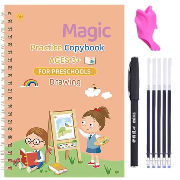 CLIQKWEN Magic Ink Copybooks - Reusable Handwriting Practice Workbooks - Writing Training Books