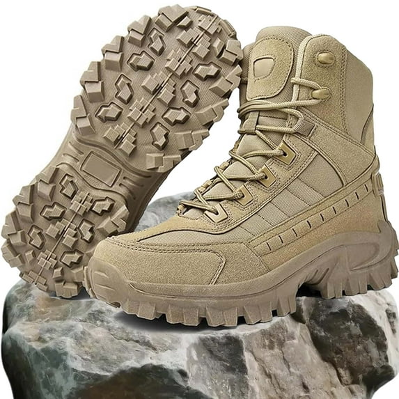 CLIQKWEN Mens Orthopedic Support Work Boots - Anti-Puncture, Waterproof Anti-Sprain, Lightweight Tactical for Hiking & Outdoor