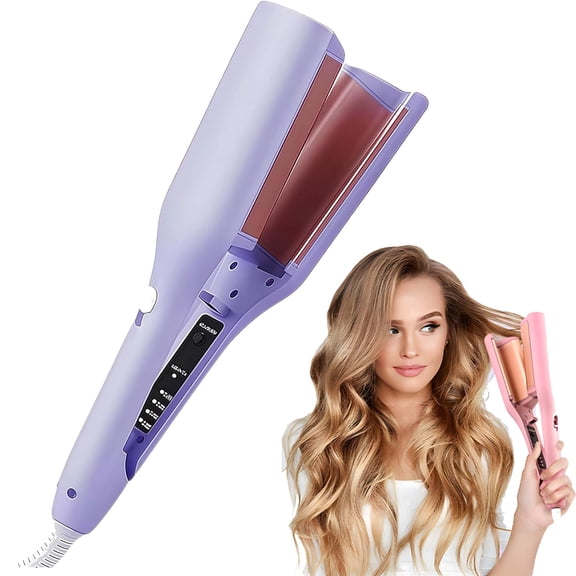 CLIQKWEN Negative Ionic Technology 3D Curling Iron – Quickly Creates Smooth Waves & French Curls, 4 Temp Adjustable Hair Styling Tool for Short & Long Hair