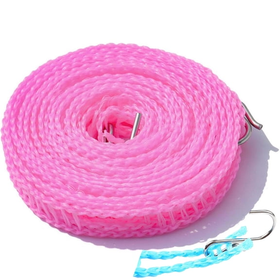 CLIQKWEN Portable Clothesline for Outdoor Camping - 32 ft Retractable Windproof Non-Slip Clothesline for Travel Home Use-Cuttable for Custom Length