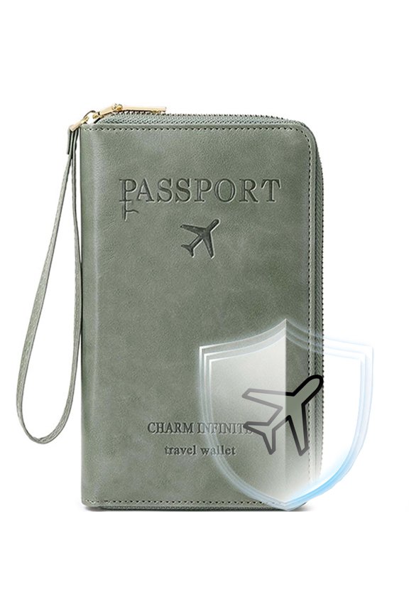 RFID Blocking Passport Holder - Travel Wallet for Women & Men, Multi-Functional RFID Protected Cover with Card Pockets, Travel Essentials Accessory