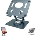 thumbnail image 1 of CLIQKWEN Rotating Stand for Laptop,3 in 1 Portable Adjustable 360° Rotating Base,Foldable Laptop Stand for Tablets,Laptops and Phones (Silver+Gray), 1 of 7