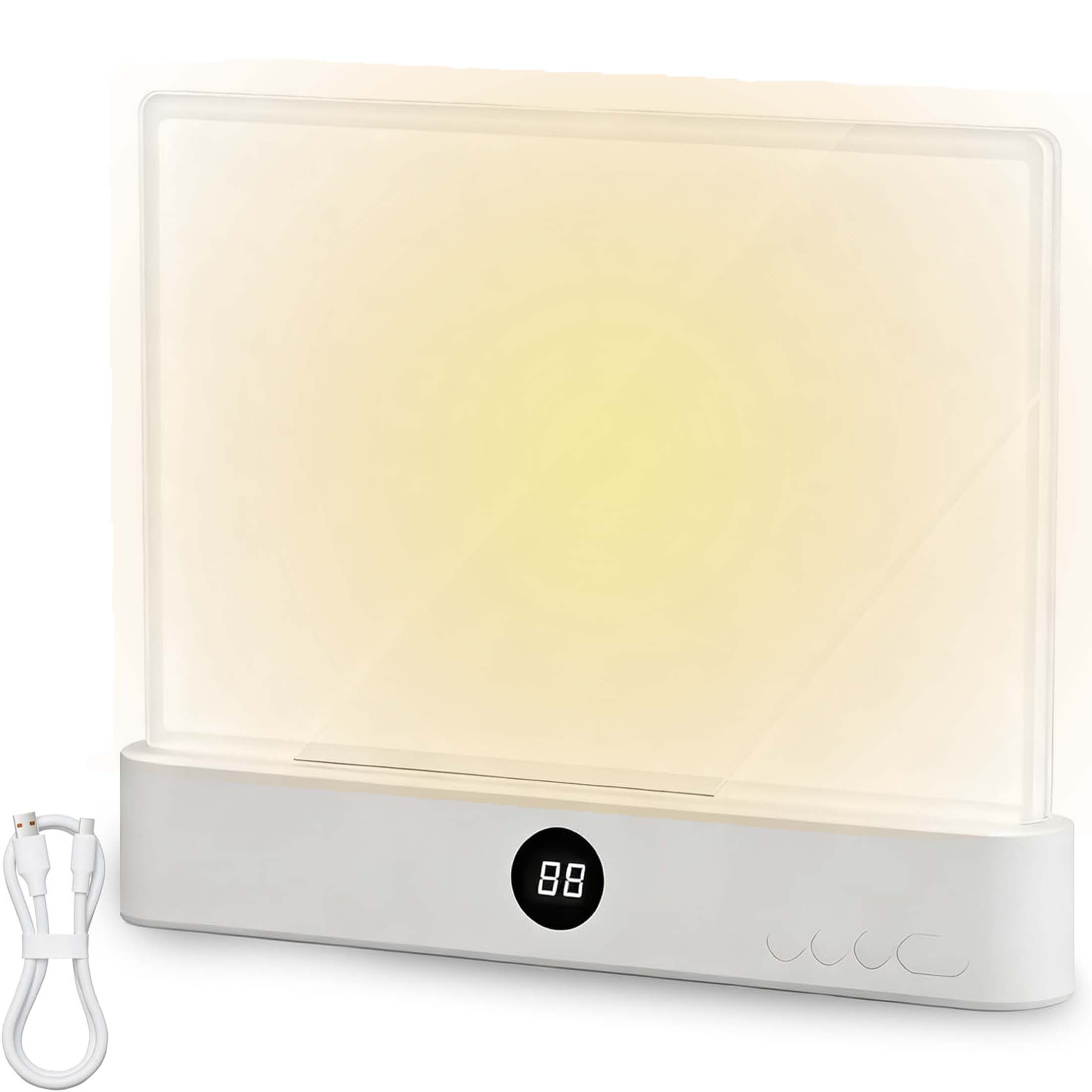 Lampe De Lecture LED Rechargeable - Panneau Plat Transparent, 3 Couleurs, Minuterie, Protection Des Yeux