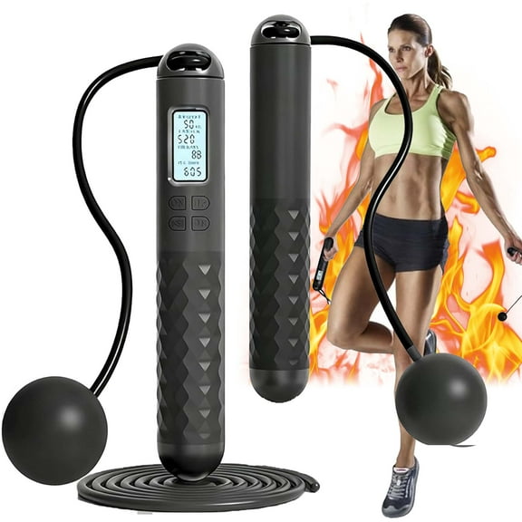 CLIQKWEN Smart Weighted Cordless Jump Rope - Digital Counter, Adjustable - for Women, Adults | Lose Weight, Shape Perfect Body - Fitness Skipping Rope