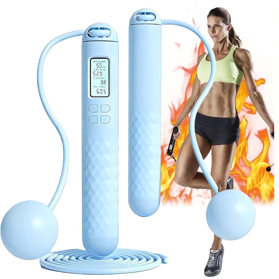 CLIQKWEN Smart Weighted Cordless Jump Rope - Digital Counter, Adjustable - for Women, Adults | Lose Weight, Shape Perfect Body - Fitness Skipping Rope