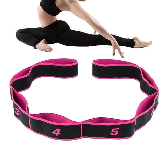 CLIQKWEN Stretch Bands - 8-Section Numbered Loop Resistance Strap with Multi Grip for Fitness Training - for Women Men