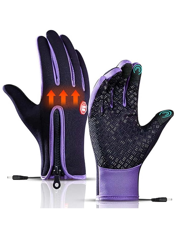 USB Heated Gloves , Windproof Waterproof Thermal Gloves for Men & Women, Touchscreen Compatible