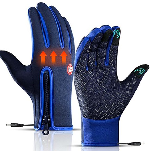 CLIQKWEN USB Heated Gloves , Windproof Waterproof Thermal Gloves for Men & Women, Touchscreen Compatible
