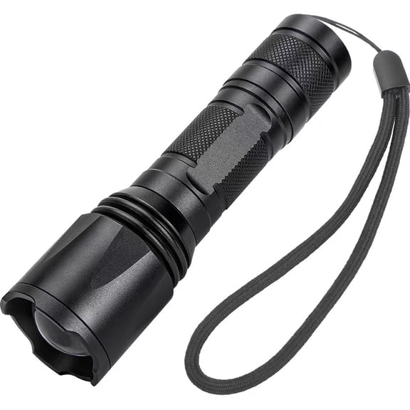 CLIVIA Tactical LED Flashlight, 10W Zoomable Handheld Flashlight, IPX4 WaterResistant 5Modes Portable Torch Light, Powered by 3AAA Batteries(Batteries Included)