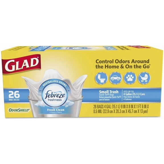 CLO78812 - OdorShield QuickTie Small Trash Bags
