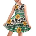 thumbnail image 1 of CLOHOMIN Aztec Sleeveless Princess Dresses for Girls Corgi Dog Summer Beach Dress Cow Print Sunflowers A Line Skater Dress Fashion Party Dress Size 7-8, 1 of 6