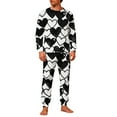 thumbnail image 1 of CLOISE 2 Piece Pajama Set for Men Valentines Pjs Sets Pockets Long Sleeve Tops and Pant Heart Lounge Set Loungewear White, 1 of 8