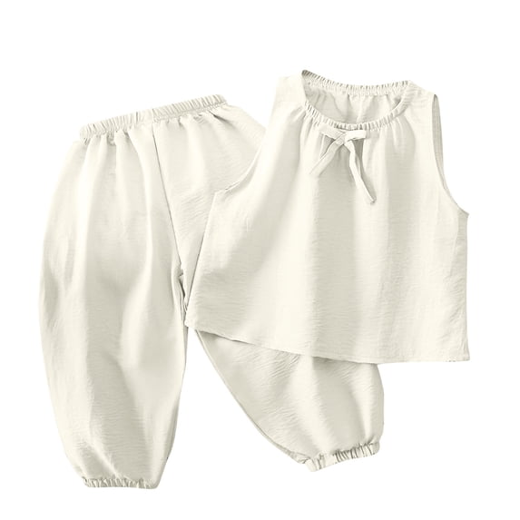 CLOISE 2 Piece Sets for Kids Girls Casual Sleeveless Outfits Lounge Sets Tank Tops Long Pants Matching Summer Clothes