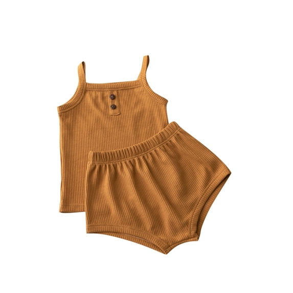CLOISE 2 Piece Sets for Kids Girls Sleeveless Knit Beach Outfits Lounge Sets Tank Tops Shorts Matching Summer Clothes