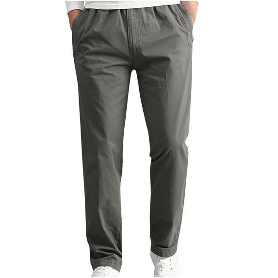 CLOISE Baggy Cargo Pants Men Big and Tall High Waist Trousers Drawstring Solid Bottoms Casual Clothes with Pockets