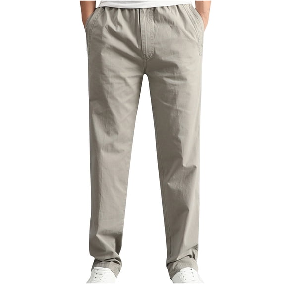 CLOISE Baggy Cargo Pants Men Big and Tall High Waist Trousers Drawstring Solid Bottoms Casual Clothes with Pockets