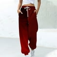thumbnail image 1 of CLOISE Baggy Sweatpants for Women Baggy Jogger Sweatpants Comfy Petite Tall Elastic Bottom Trousers Red Workout Elastic Waist Drawstring Color Block Sweatpants with Pockets Everyday Sweatpants, 1 of 5