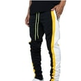 thumbnail image 1 of CLOISE Baggy Sweatpants for Men with Pockets Loose Trousers with Elastic Waist Yellow M, 1 of 6