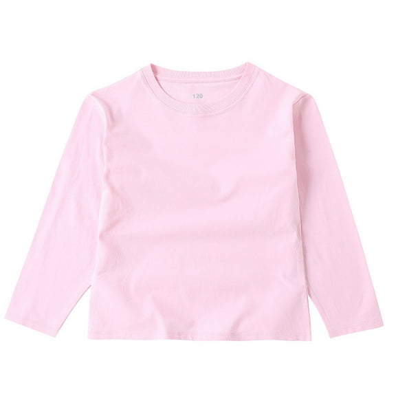 CLOISE Basic Tops for Boys Girls Kids Crew Neck Shirt Solid Color Long Sleeve Pullover Cotton Casual Fall Outfits