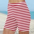 thumbnail image 1 of CLOISE Biker Shorts for Women Red L Summer Trendy Casual Yoga Shorts Elastic High Waisted Butt Lifting Shapewear Comfy Running Athletic Striped Shorts, 1 of 2