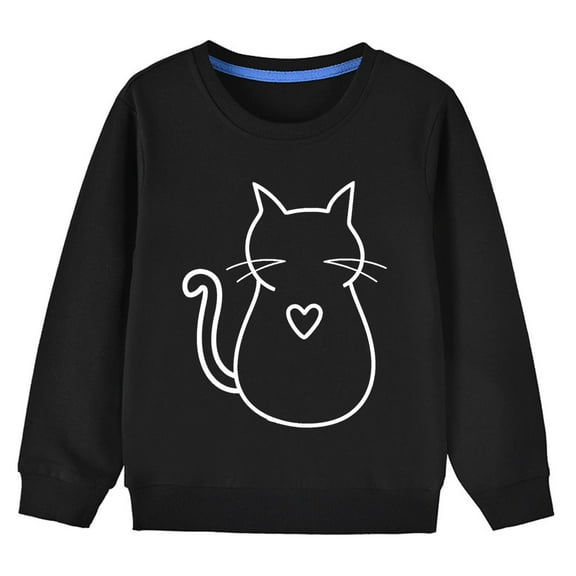 CLOISE Black Boys Hoodie Girls Youth Long Sleeve Hooded Sweatshirt Tops Heart Cotton Casual Fashion Fall Winter Clothes 7-8T