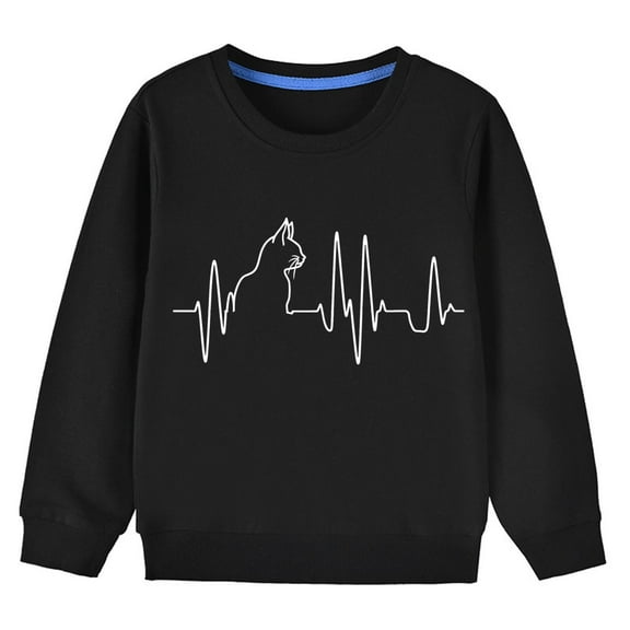 CLOISE Black Boys Hoodie Girls Youth Long Sleeve Hooded Sweatshirt Tops Heart Cotton Outfits Fall Winter Clothes 7-8T