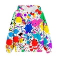thumbnail image 1 of CLOISE Black Boys Hoodie Girls Youth Long Sleeve Hooded Sweatshirt Tops with Pocket Paint Splatter Print Casual Fashion Fall Winter Clothes 4-14T, 1 of 4