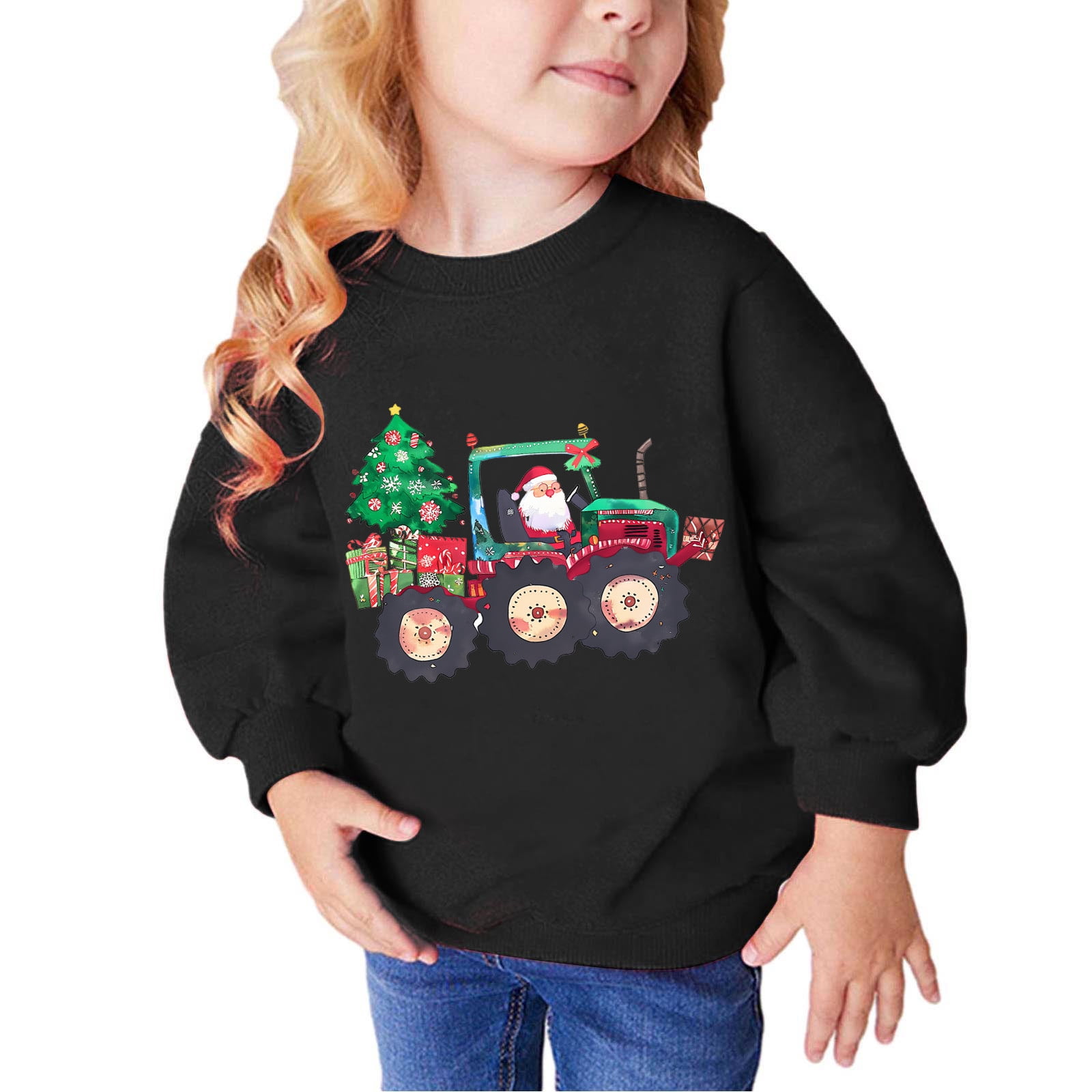 CLOISE Black Christmas Kids Sweatshirt Toddler Boys Teen Long Sleeve ...