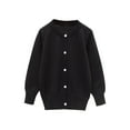 thumbnail image 1 of CLOISE Black Sweaters for Girls Clothing Boys Youth Long Sleeve Collared Tops Solid Knitted Cotton Casual Fashion Fall Winter Clothes 2-9T, 1 of 3