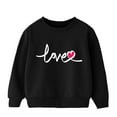 thumbnail image 1 of CLOISE Black Sweatshirt Kids Girls Boys Long Sleeve Crew Neck Tops Print Casual Fashion Fall Winter Clothes 6T, 1 of 3