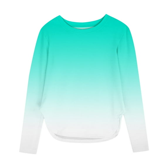 CLOISE Boys Girls Kids Casual Tops Crew Neck Shirt Tunic Gradient Long Sleeve Pullover Casual Fall Fashion Outfits