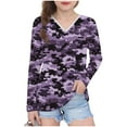 thumbnail image 1 of CLOISE Boys Girls Kids Fashion Tops V Neck Shirt Camouflage Long Sleeve Pullover Casual Vacation Clothes Purple 4T, 1 of 8