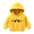 thumbnail image 1 of CLOISE Boys Hoodie Girls Toddler Long Sleeve Hooded Sweatshirt Tops Print Cotton Casual Fashion Fall Winter Clothes Yellow 1-8T, 1 of 2