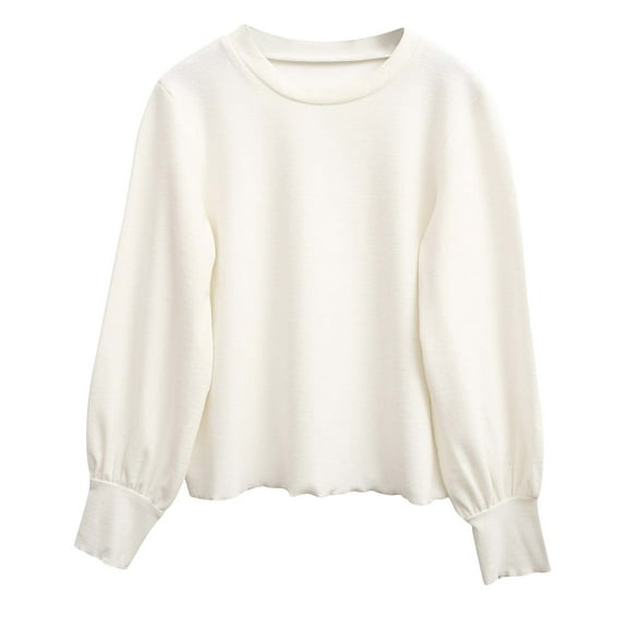 CLOISE Boys White T Shirt Girls Toddler White Long Sleeve Crew Neck Tops Solid Cotton Outfits Fall Winter Clothes 4T