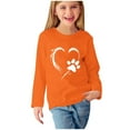 thumbnail image 1 of CLOISE Boys White T Shirt Long Sleeve Girls Toddler Crew Neck Tops Heart Outfits Fall Winter Clothes Orange 4T, 1 of 4