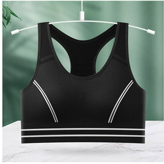 CLOISE Bralettes for Women Fashion Medium Support Wireless Sports Bras Lightly Lined Seamless Racerback Bra Underarm Smoothing Stretch Push up Bras Full Coverage Everyday Bras Black XL
